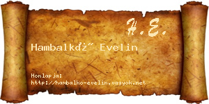 Hambalkó Evelin névjegykártya